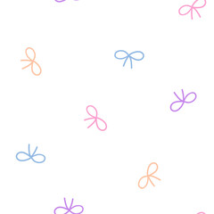 Seamless pattern with colorful bow