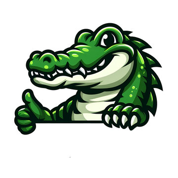 Crocodile mascot vector, sticker and gaming logo