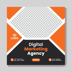 Corporate modern digital marketing agency social media post design template