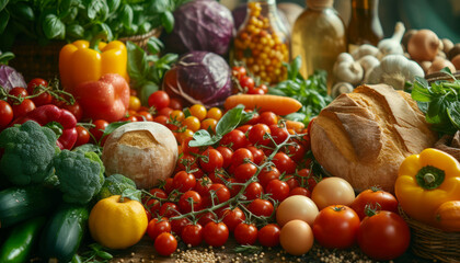 Bounty of the Earth, Fresh Food Arranged for Presentation