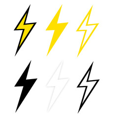 voltage sign lightning bolt icon set element transparent png file, electrical icon set design template png file