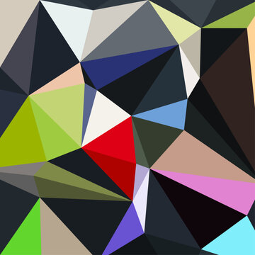 Triangles multicolor background, color crystals. Low polygonal mosaic, creative origami shapes, vector design