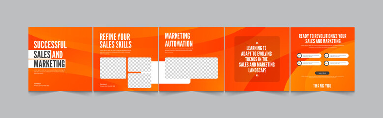 Sales marketing Instagram carousel, modern and minimal gradient carousel banner design template, eps vector illustration © thedesignsource