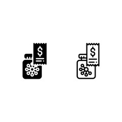 the drug potion price tag icon and illustration - vector