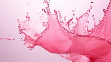 splash of liquid, thick pastel colors, isolated on pink background