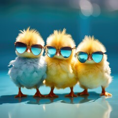 Fototapeta premium Crazy chick cool with black sunglasses