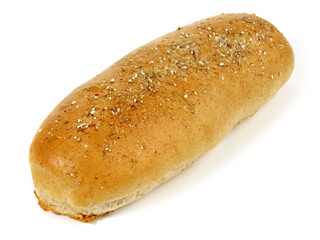 Homemade Hot Dog Bun - Bread Roll isolated on white Background