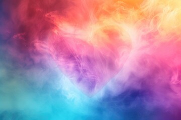 Rainbow color heart illustration .  - obrazy, fototapety, plakaty