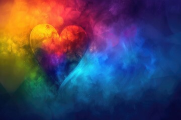 Rainbow color heart illustration . 