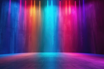 Rainbow color stage background 