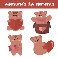 Hand drawn valentine's day element collection