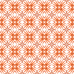 Hand drawn tropical seamless border. Orange