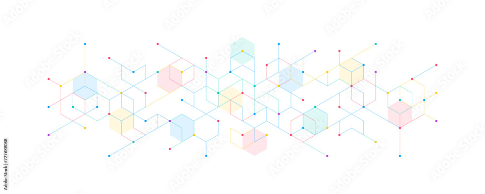 Poster Abstract vector background with simple geometric figures and dots