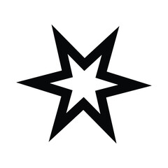 Star vector icon with black line. 