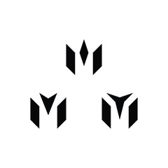 Minimalist and sharp letter M logo