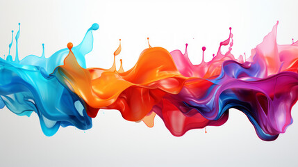 Liquid wavy colorful splash isolated on a white background.