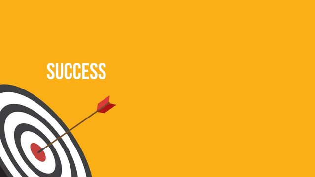 Arrow hits the target center. Business challenge failure and success concept.