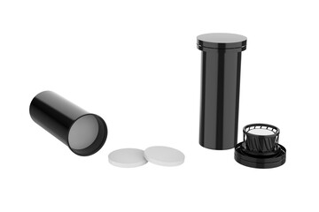 Tablets Tube Mockup Isolated On White Background. 3d illustration