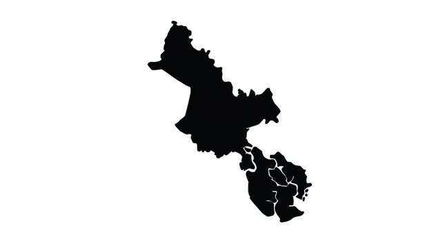 animation forming a map of Ho Chi Minh in Vietnam