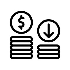 bankrupt line icon