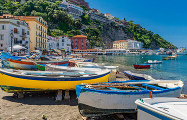 Obraz premium The city of Positano, on the Amalfi coast, Italy