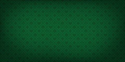 Poker green table background vector illustration. Realistic playing field for game blackjack. Casino concept - obrazy, fototapety, plakaty