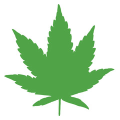 Cannabis leaf in flat style