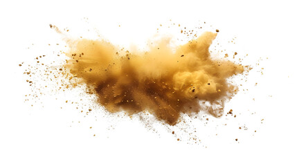 Set of Golden Dust Explosions on Transparent Background