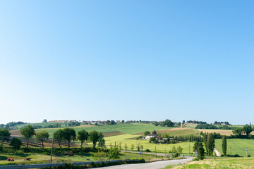 Italian rural landscape wide angle image