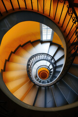 Obraz premium Low angle view of spiral staircase