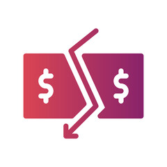 Obraz premium inflation flat gradient icon
