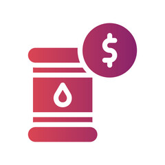 oil price flat gradient icon