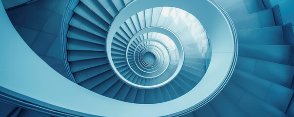 Low angle view of spiral staircase - Powered by Adobe