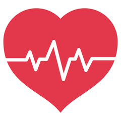 Heartbeat heart glyph style red