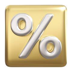Button Percent symbol 3d render