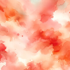 A watercolor texture background focused on coral colors. Abstract Design. 