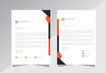 Modern letterhead design template with orange color. creative modern letter head design template for your project. letterhead, letter head, Business letterhead design.