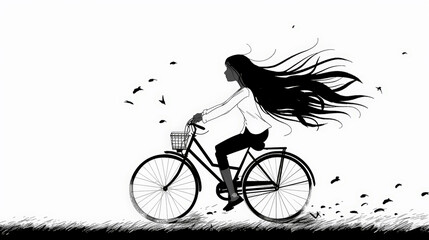 Obraz premium Whimsical Wheeling: Minimalist Joyride. Generative AI