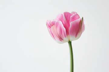 pink tulip isolated on white