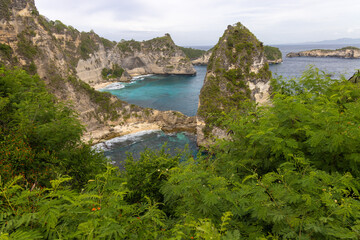 Fototapeta na wymiar Thousand Island Viewpoint on Nusa Penida (Pulau Seribu)
