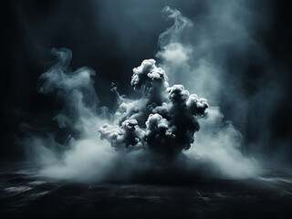 Ground smoke haze night black water atmosphere 3d magic spooky smog texture isolated transparent effect circle.