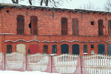 prewar brick barn in East Prussia