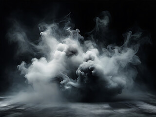 Ground smoke haze night black water atmosphere 3d magic spooky smog texture isolated transparent effect circle.