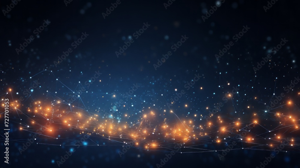 Canvas Prints futuristic digital abstract: cyberspace with particle network connections - technology background