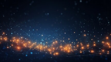 Fototapeta premium Futuristic digital abstract: cyberspace with particle network connections - technology background