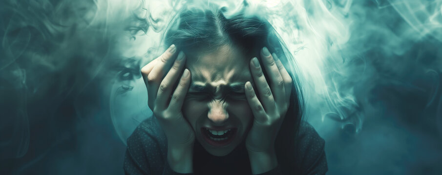 Persecutory delusions of person with mental health problems, paranoid concept