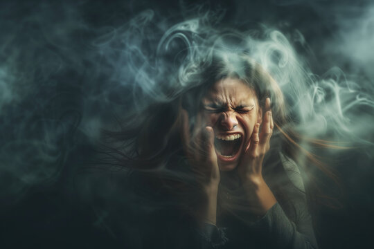 Persecutory delusions of person with mental health problems, paranoid concept