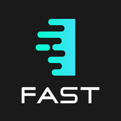 Fast letter i vector logo illustration. Suitable for motion, sport, delivery business and alphabet.