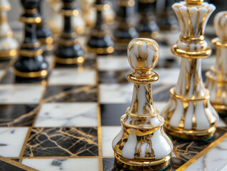 Fototapeta na wymiar Beautiful marble chess