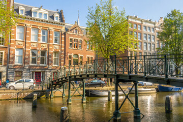 Old Footbridge Over a Canal in Amsterdam
